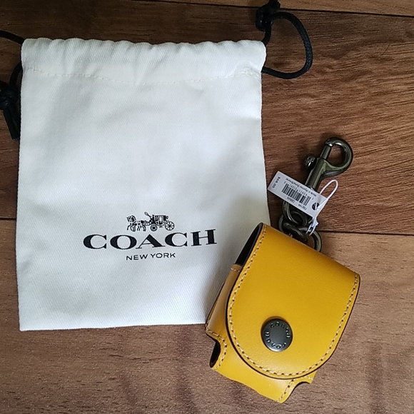 Coach Accessories - Coach Earbud Case Bag Charm Banana Yellow